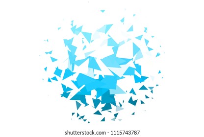 Light BLUE vector abstract colorful background, which consist of triangles. Pattern with colored triangles on white background.