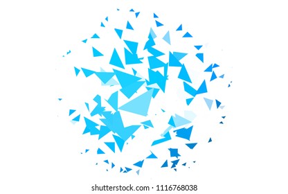 Light BLUE vector abstract colorful low poly  background, which consist of triangles. Pattern with colored triangles on white background.