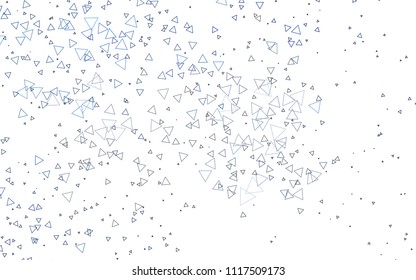 Light BLUE vector abstract colorful background, which consist of triangles. Pattern with colored triangles on white background.