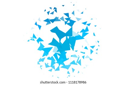 Light BLUE vector abstract colorful background, which consist of triangles. Pattern with colored triangles on white background.