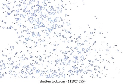 Light BLUE vector abstract colorful background, which consist of triangles. Pattern with colored triangles on white background.