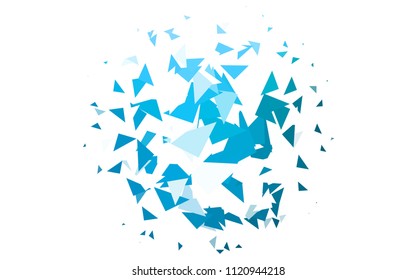 Light BLUE vector abstract colorful background, which consist of triangles. Pattern with colored triangles on white background.