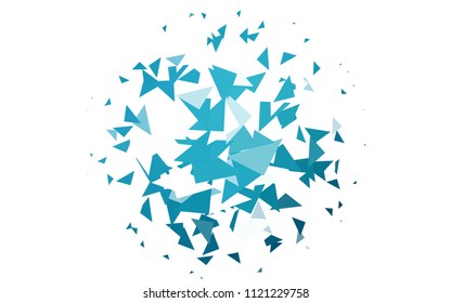Light BLUE vector abstract colorful background, which consist of triangles. Pattern with colored triangles on white background.