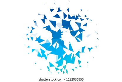 Light BLUE vector abstract colorful background, which consist of triangles. Pattern with colored triangles on white background.