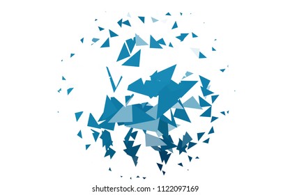 Light BLUE vector abstract colorful background, which consist of triangles. Pattern with colored triangles on white background.