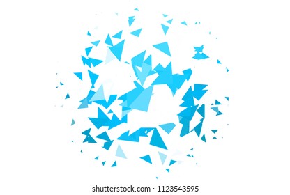 Light BLUE vector abstract colorful background, which consist of triangles. Pattern with colored triangles on white background.