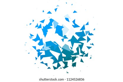 Light BLUE vector abstract colorful background, which consist of triangles. Pattern with colored triangles on white background.