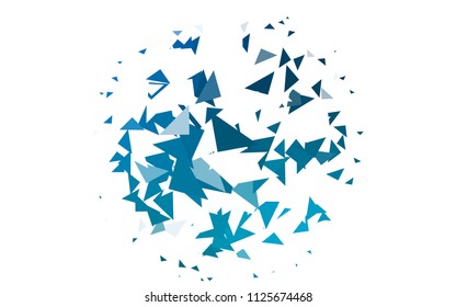 Light BLUE vector abstract colorful background, which consist of triangles. Pattern with colored triangles on white background.