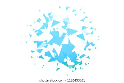 Light BLUE vector abstract colorful background, which consist of triangles. Pattern with colored triangles on white background.