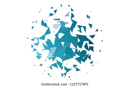 Light BLUE vector abstract colorful background, which consist of triangles. Pattern with colored triangles on white background.