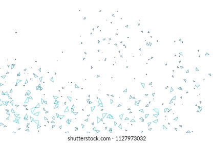 Light BLUE vector abstract colorful background, which consist of triangles. Pattern with colored triangles on white background.