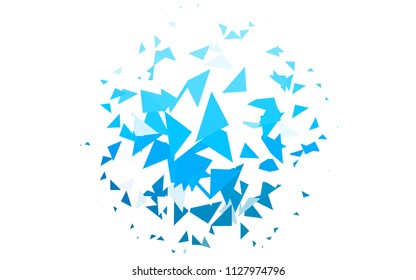 Light BLUE vector abstract colorful background, which consist of triangles. Pattern with colored triangles on white background.