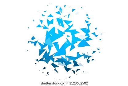 Light BLUE vector abstract colorful background, which consist of triangles. Pattern with colored triangles on white background.