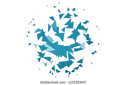 Light BLUE vector abstract colorful background, which consist of triangles. Pattern with colored triangles on white background.