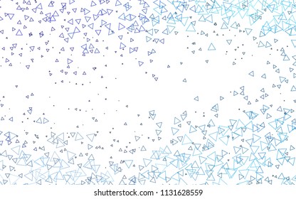 Light BLUE vector abstract colorful background, which consist of triangles. Pattern with colored triangles on white background.