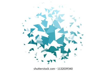 Light BLUE vector abstract colorful background, which consist of triangles. Pattern with colored triangles on white background.