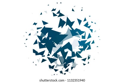 Light BLUE vector abstract colorful background, which consist of triangles. Pattern with colored triangles on white background.