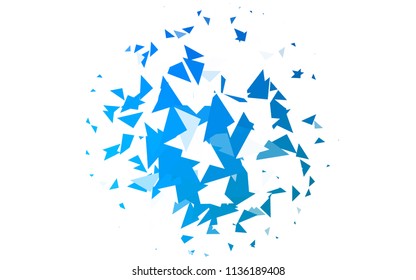 Light BLUE vector abstract colorful background, which consist of triangles. Pattern with colored triangles on white background.