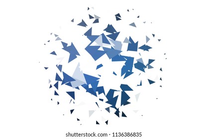 Light BLUE vector abstract colorful background, which consist of triangles. Pattern with colored triangles on white background.