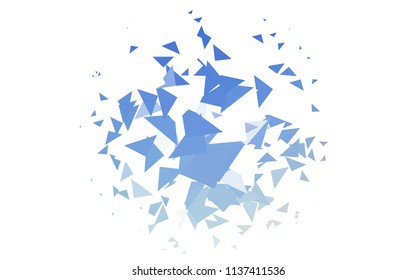 Light BLUE vector abstract colorful background, which consist of triangles. Pattern with colored triangles on white background.