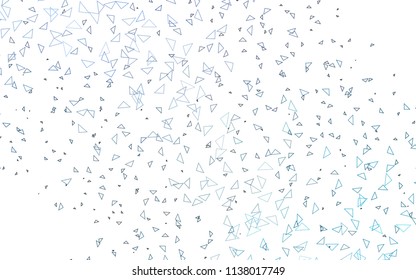 Light BLUE vector abstract colorful background, which consist of triangles. Pattern with colored triangles on white background.