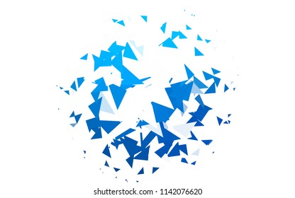 Light BLUE vector abstract colorful background, which consist of triangles. Pattern with colored triangles on white background.