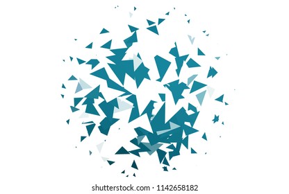 Light BLUE vector abstract colorful background, which consist of triangles. Pattern with colored triangles on white background.