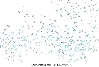 Light BLUE vector abstract colorful background, which consist of triangles. Pattern with colored triangles on white background.