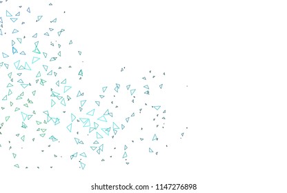 Light BLUE vector abstract colorful background, which consist of triangles. Pattern with colored triangles on white background.