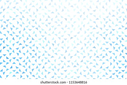 Light BLUE vector abstract colorful background, which consist of triangles. Pattern with colored triangles on white background.