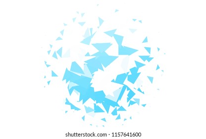 Light BLUE vector abstract colorful background, which consist of triangles. Pattern with colored triangles on white background.
