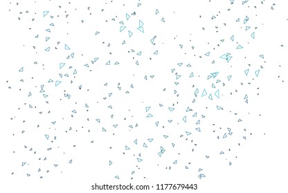 Light BLUE vector abstract colorful background, which consist of triangles. Pattern with colored triangles on white background.