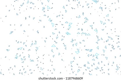 Light BLUE vector abstract colorful background, which consist of triangles. Pattern with colored triangles on white background.