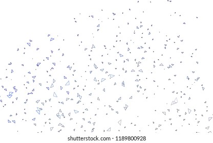 Light BLUE vector abstract colorful background, which consist of triangles. Pattern with colored triangles on white background.