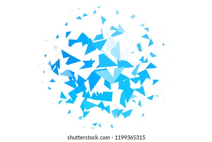 Light BLUE vector abstract colorful background, which consist of triangles. Pattern with colored triangles on white background.
