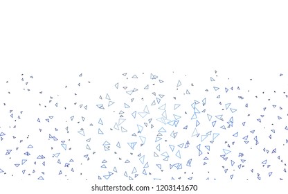 Light BLUE vector abstract colorful background, which consist of triangles. Pattern with colored triangles on white background.