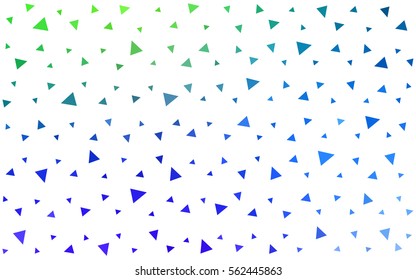 Light BLUE vector abstract colorful background, which consist of triangles. Pattern with colored triangles on white background.