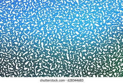 Light BLUE vector abstract colorful background, which consist of triangles. Pattern with colored triangles on white background.