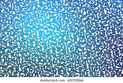 Light BLUE vector abstract colorful background, which consist of triangles. Pattern with colored triangles on white background.