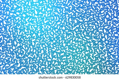 Light BLUE vector abstract colorful background, which consist of triangles. Pattern with colored triangles on white background.