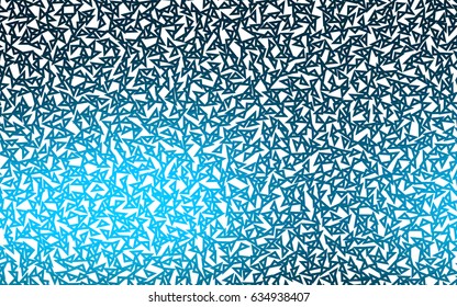 Light BLUE vector abstract colorful background, which consist of triangles. Pattern with colored triangles on white background.