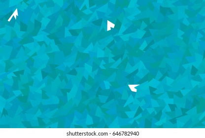 Light BLUE vector abstract colorful background, which consist of triangles. Pattern with colored triangles on white background.