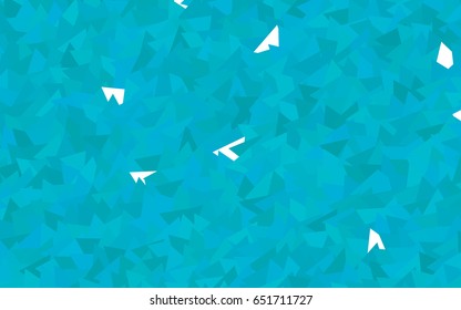 Light BLUE vector abstract colorful background, which consist of triangles. Pattern with colored triangles on white background.