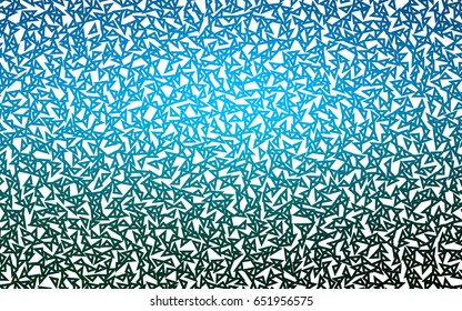 Light BLUE vector abstract colorful background, which consist of triangles. Pattern with colored triangles on white background.