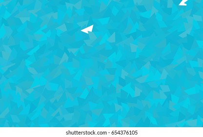 Light BLUE vector abstract colorful background, which consist of triangles. Pattern with colored triangles on white background.