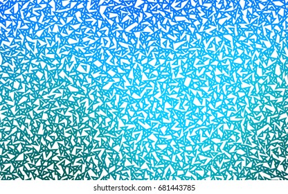 Light BLUE vector abstract colorful background, which consist of triangles. Pattern with colored triangles on white background.