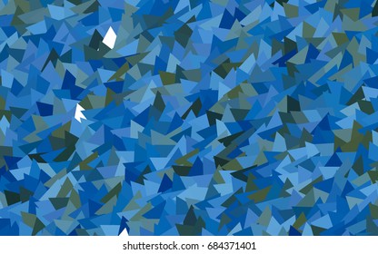 Light BLUE vector abstract colorful background, which consist of triangles. Pattern with colored triangles on white background.