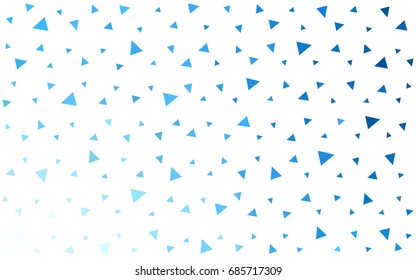 Light BLUE vector abstract colorful background, which consist of triangles. Pattern with colored triangles on white background.