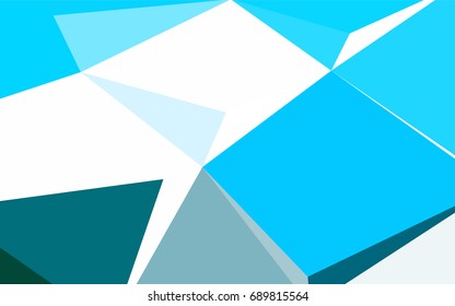 Light BLUE vector abstract colorful background, which consist of triangles. Pattern with colored triangles on white background.