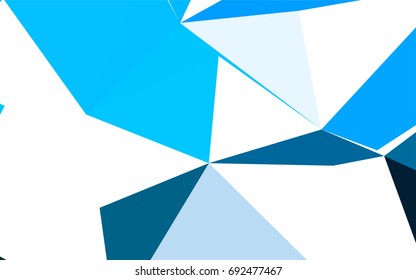 Light BLUE vector abstract colorful background, which consist of triangles. Pattern with colored triangles on white background.